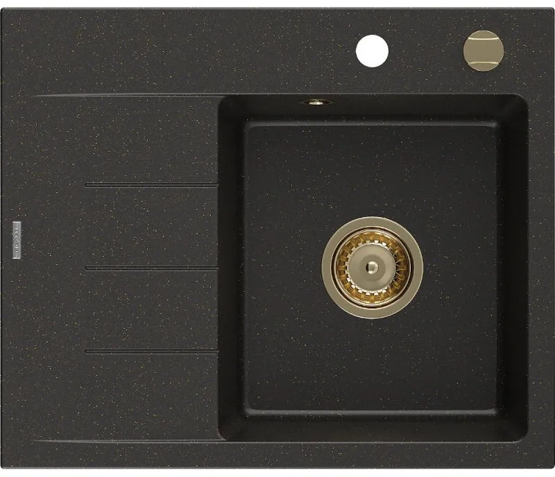 Mexen Ben гранитна мивка с една камера с отцедник, дясна 600 x 500 мм,