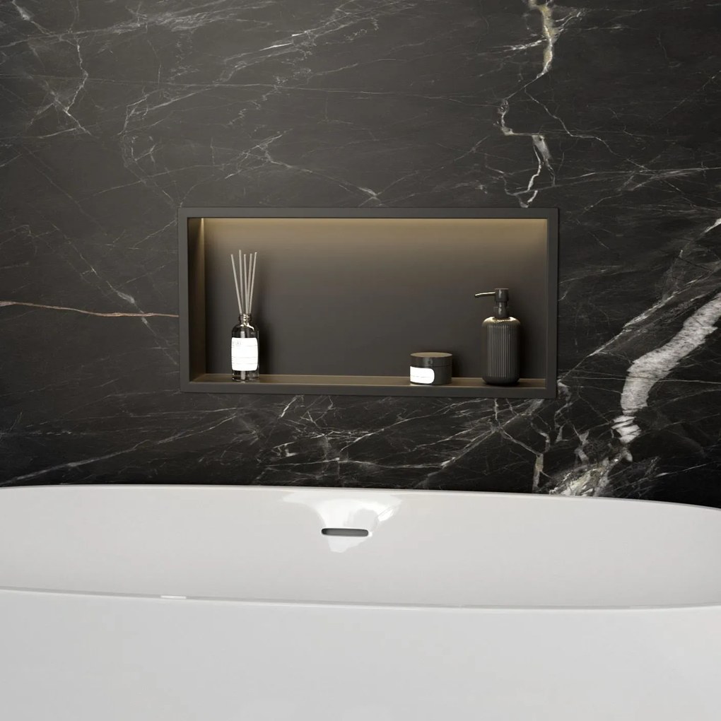 Вграден рафт за баня  LED 30x60 black