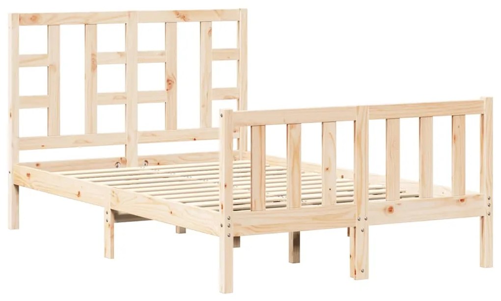 3191966 vidaXL Рамка за легло без матрак, 120x200 см, масивна чамова дървесина