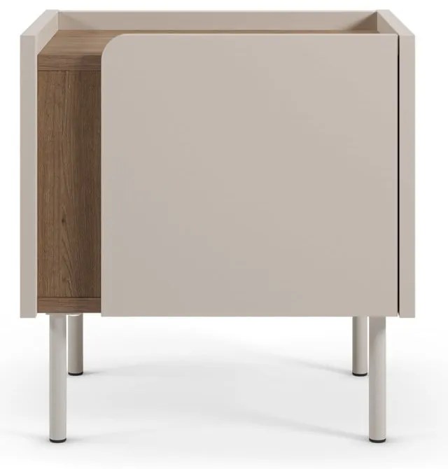 Кремаво/в естествен цвят нощно шкафче от декор от дъб Lucile – Marckeric