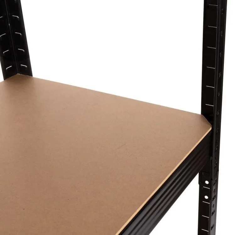 Черен стелаж с 5 рафта 90 x 180 x 40 сm