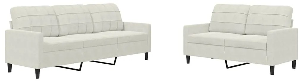 3278399 vidaXL Комплект дивани от 2 части с възглавници, кремав, кадифе