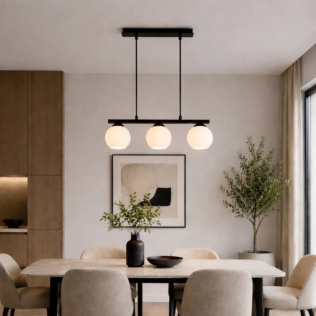 Пендел ТРИО, черен/бял, 3xE27