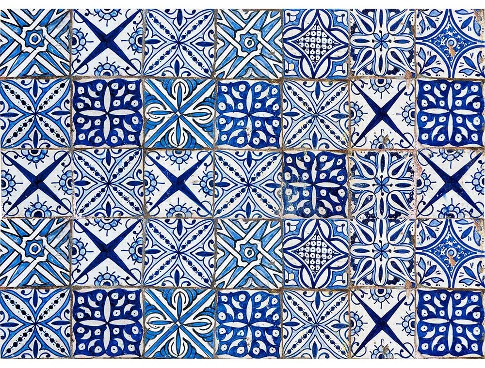Kitchen stove wall protection Blue Azulejos L