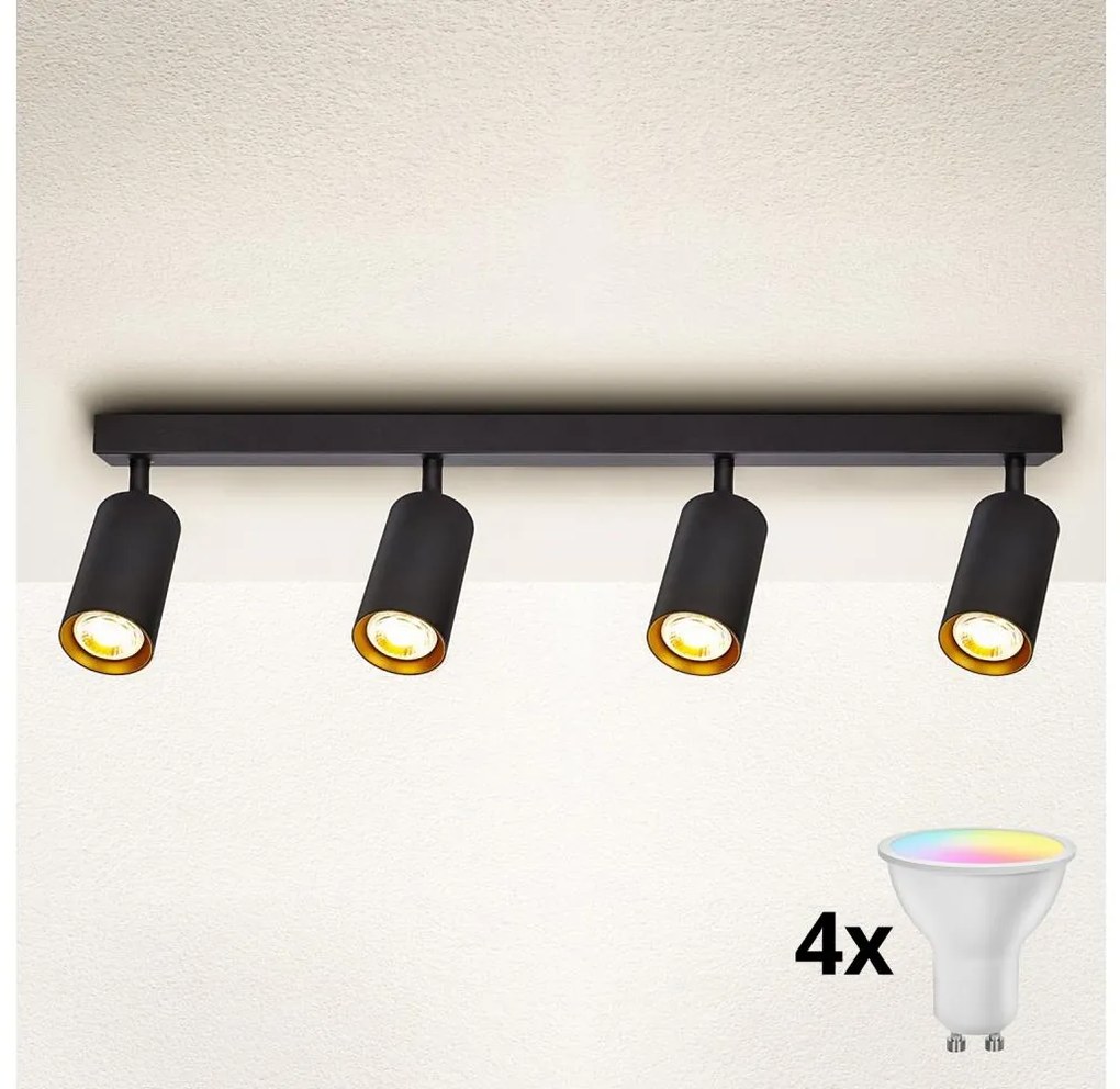 Brilagi - LED димируемо точково осветително тяло SELE 4xGU10/6,5W/230V черно/златно