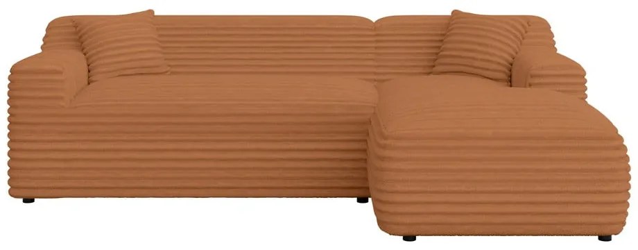 Теракотен ъглов диван от рипсено кадифе (десен ъгъл) Martin – Ropez