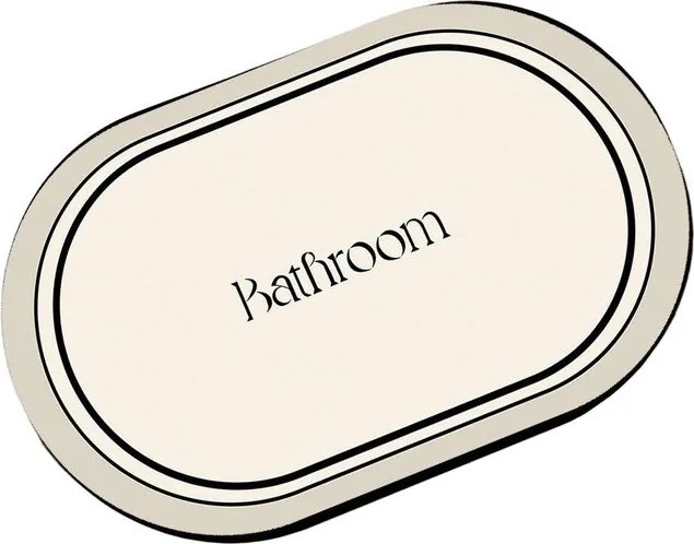 Кремав килим за баня 60x100 cm Farbelle – Foutastic