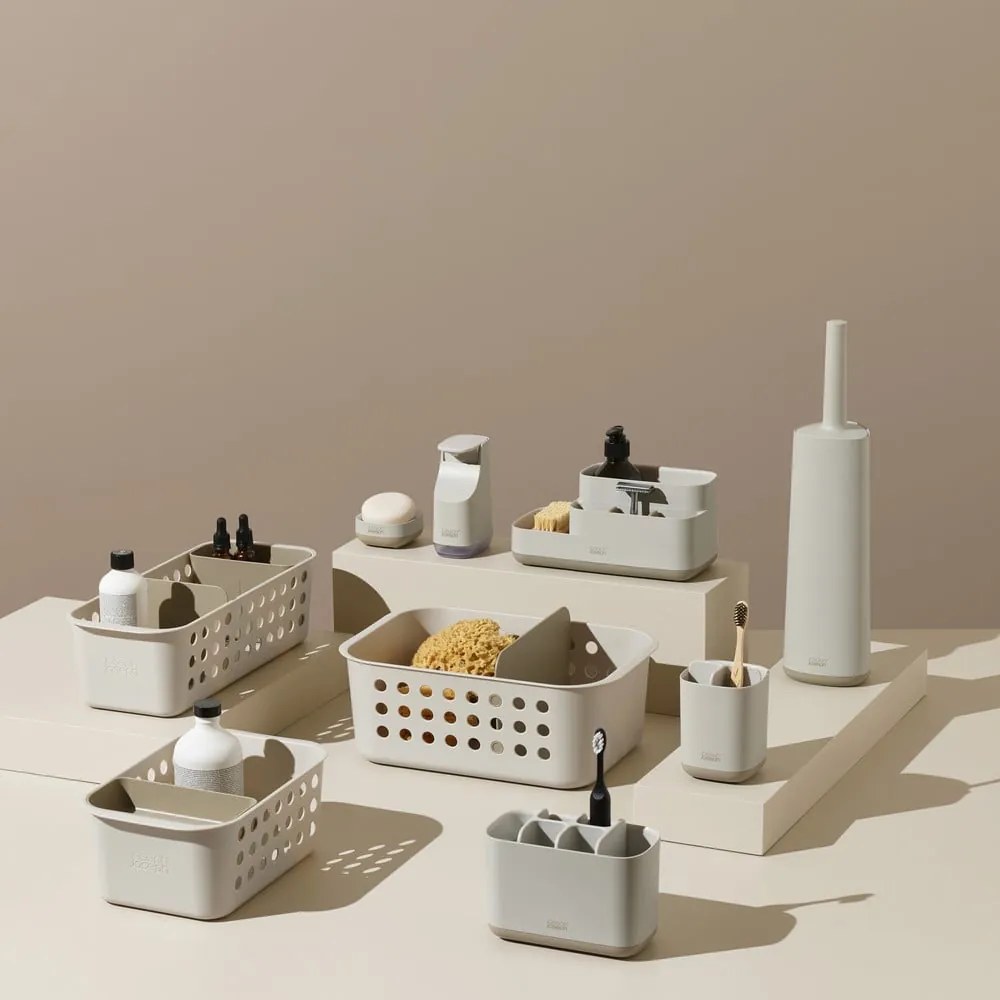 Бежова пластмасова стойка за четки за зъби EasyStore – Joseph Joseph