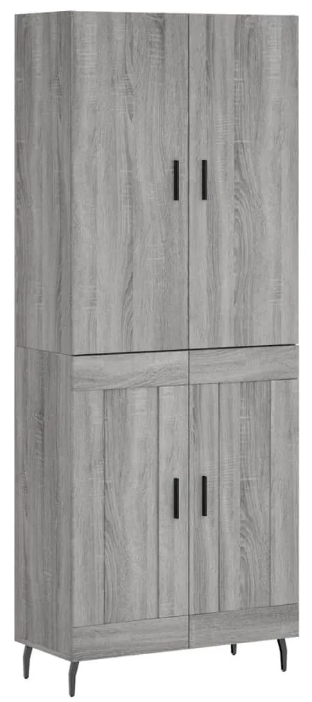 3195809 vidaXL Висок шкаф, сив сонома, 69,5x34x180 см, инженерно дърво
