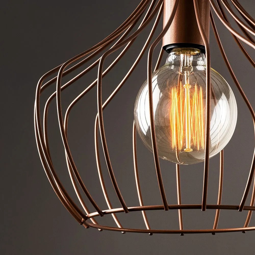 Висящо осветително тяло в меден цвят с метален абажур ø 27 cm Mezopotamya – Opviq lights