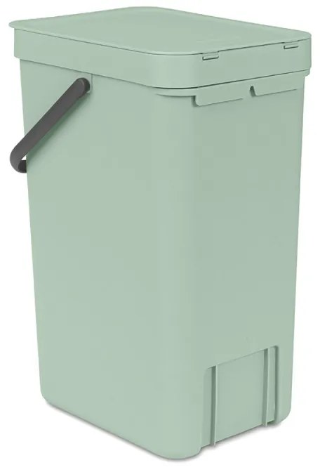 Кош за разделно събиране на боклук Brabantia Sort&Go 1005517, 16 л, Дръжка, Възможност за стенен монтаж, Светлозелен