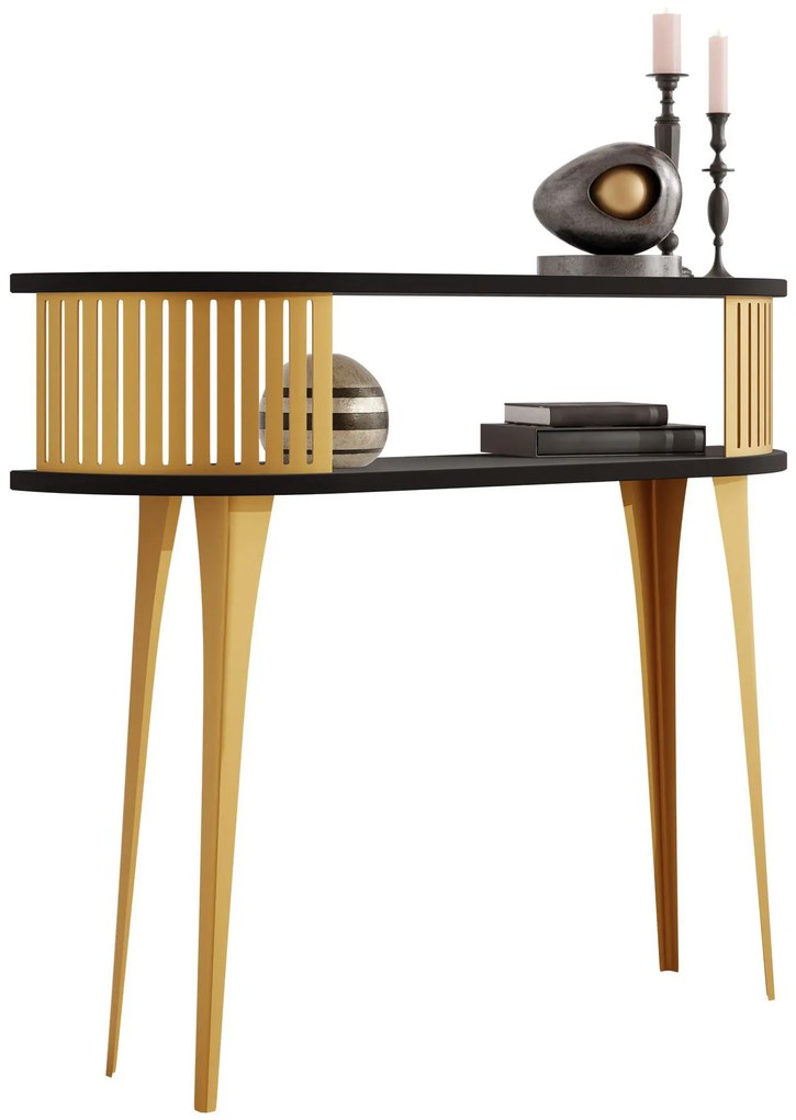 Конзолна маса Roenni Gold-Черен