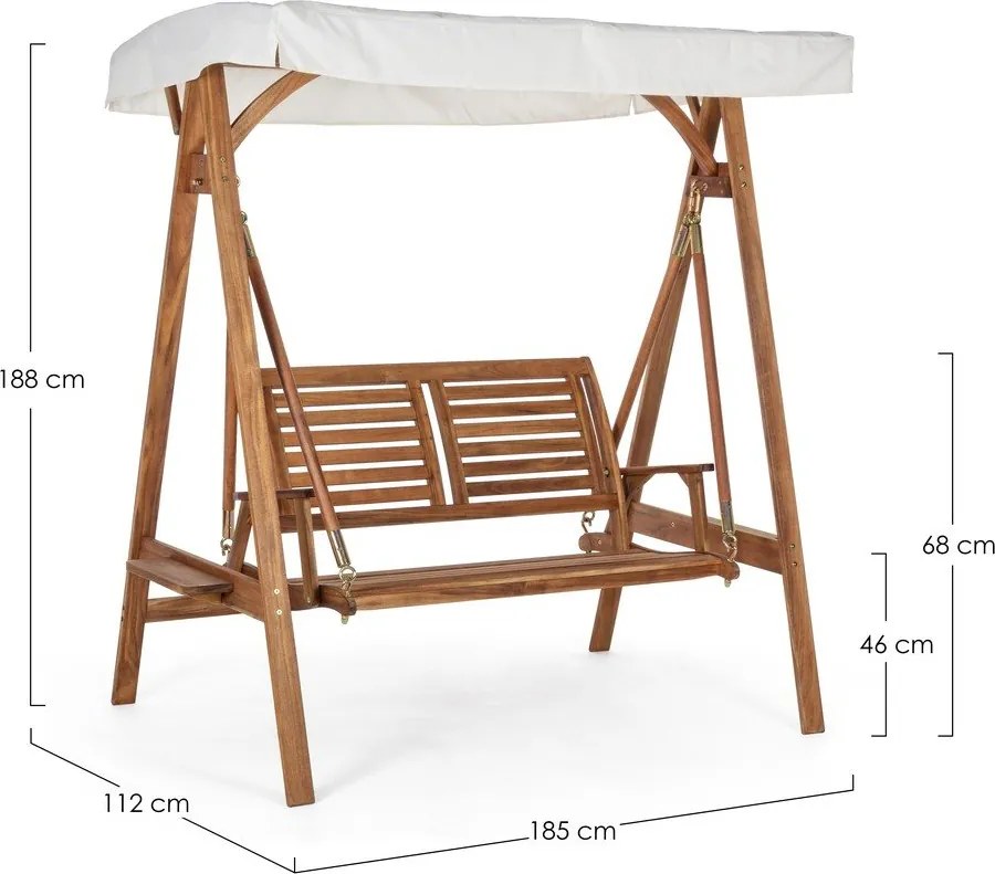 Градинска люлка от масивно дърво в естествен цвят Noemi – Bizzotto