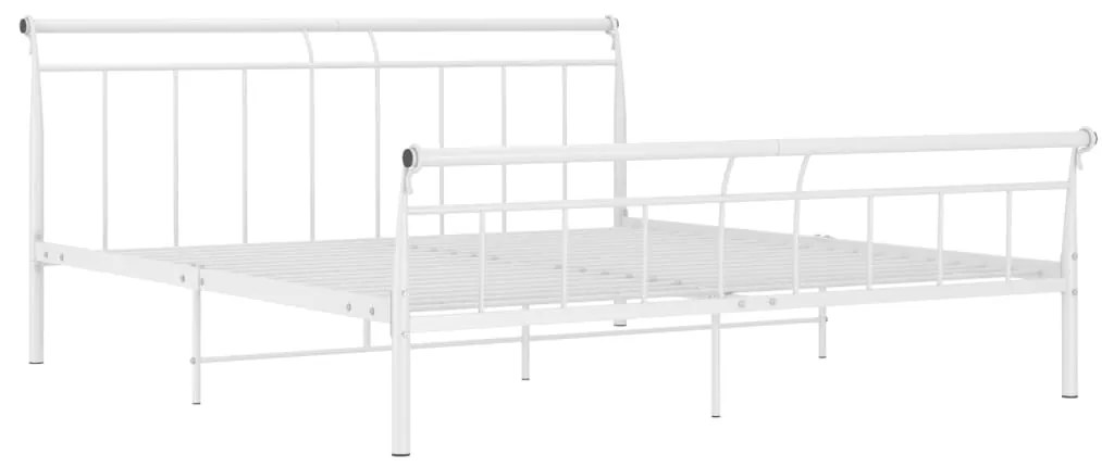 325049 vidaXL Рамка за легло, бяла, метал, 200x200 cм