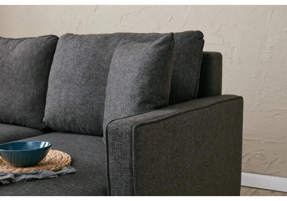 Антрацитен ъглов диван (ляв ъгъл) Eva – Balcab Home