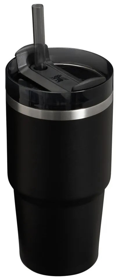 Черен термос със сламка от неръждаема стомана 600 ml Quencher H2.0 FlowState Tumbler Black – Stanley