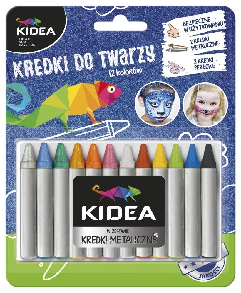 Kidea - Пастели за лице 12 цвята