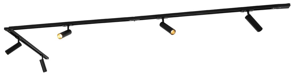 Модерна релсова осветителна система с 5 прожектора черна 1-фазна GU10 35mm - Iconic Jeana Luxe