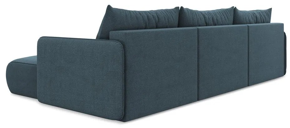 Син разтегателен ъглов диван с място за съхранение Nanea – Makamii