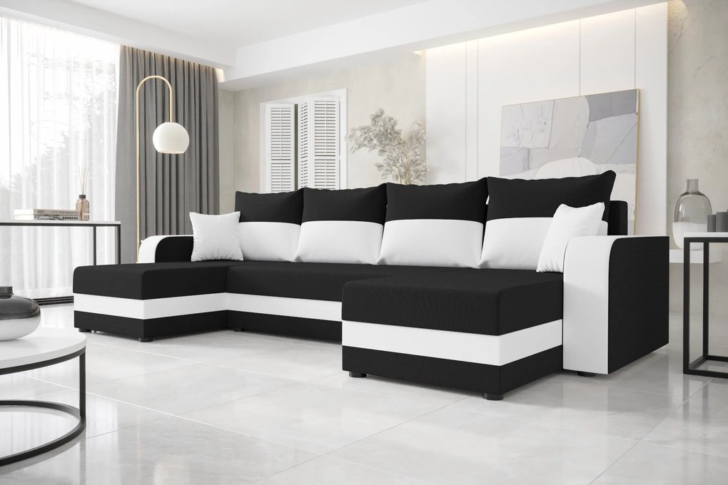 Ъглов диван Dennis U-Gkri skouro - Mavro