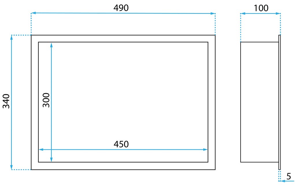 Вграден рафт за баня  30x45 steel brush