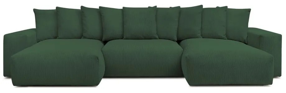 Зелен ъглов диван от рипсено кадифе Voltaire – Bobochic Paris