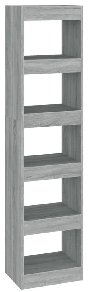 813594 vidaXL Библиотека/разделител за стая, сив сонома, 40x30x166 см