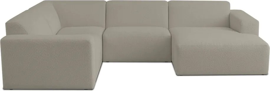 Светлокафяв ъглов диван от букле ("U" форма) Roxy – Scandic