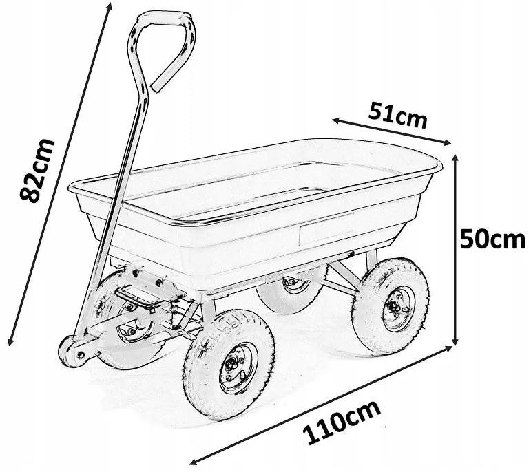 Градинска количка GARDENLINE черна