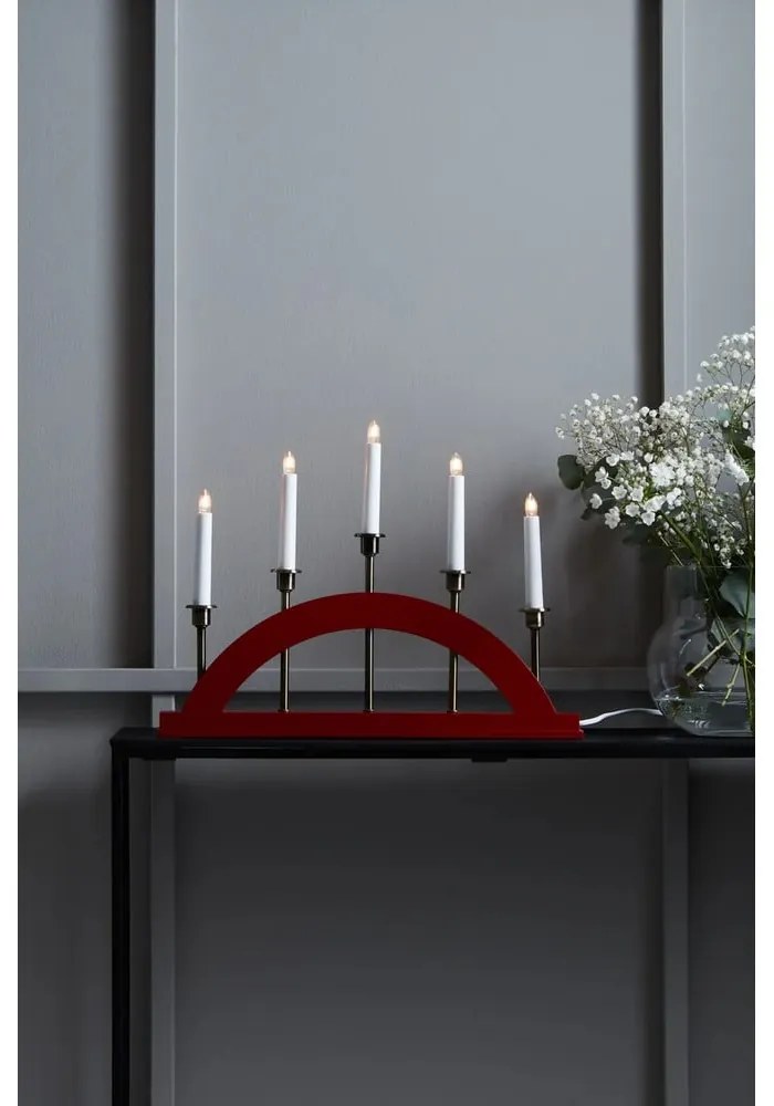 Червена коледна светлинна украса Bridge – Markslöjd