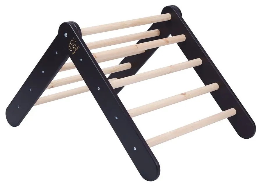 Черен пиклер триъгълник от масивен бор 46x87x60 cm Montessori – Meowbaby