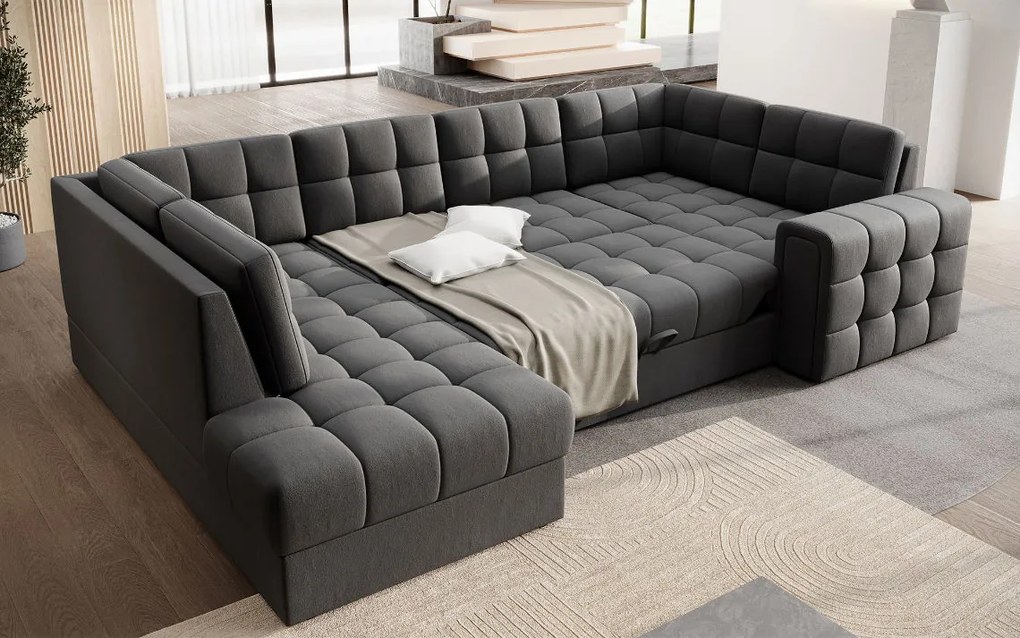 Ъглов диван Bale U-Антрацит-Ляв