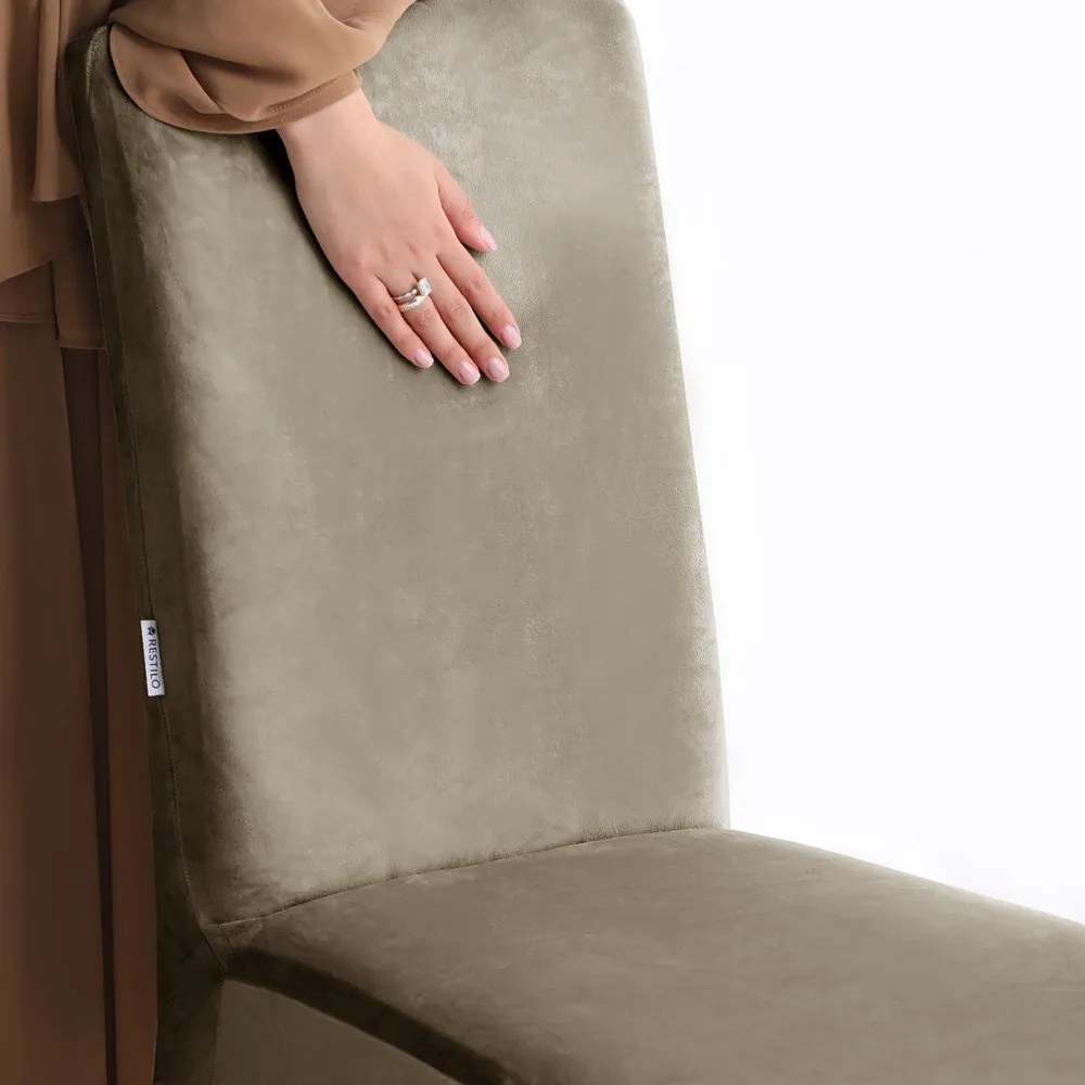 Сиво-бежови ластични покривала за стол в комплект 4 бр. 48 cm Sento – Restilo