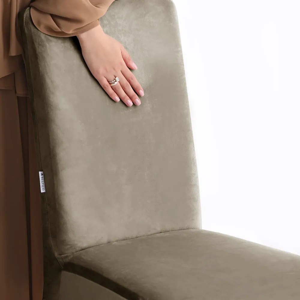 Сиво-бежови ластични покривала за стол в комплект от 4 бр. 48 cm Sento – Restilo