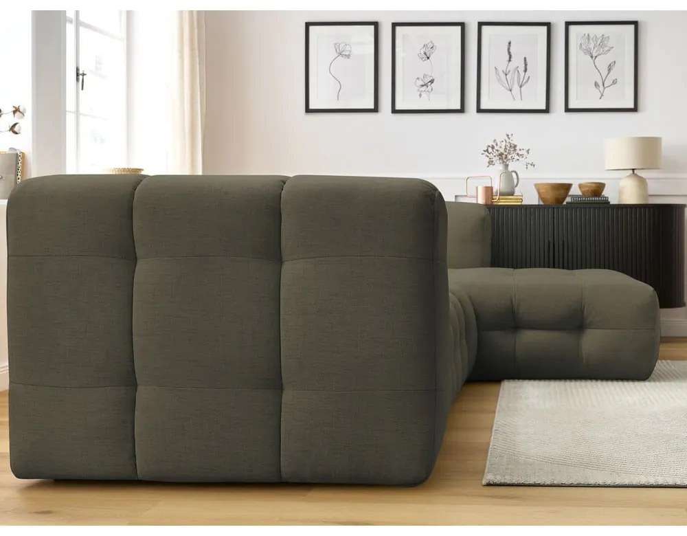 Зелен ъглов диван (десен ъгъл) Cloud – Bobochic Paris