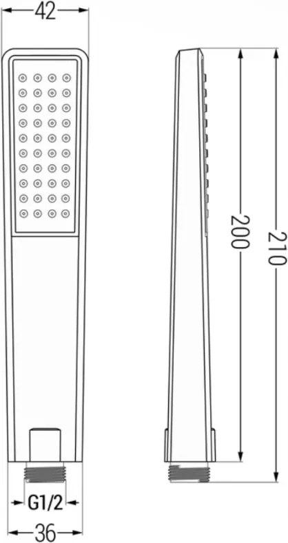 Mexen Uno DR72 стенен душ комплект, хром - 71435DR72-00