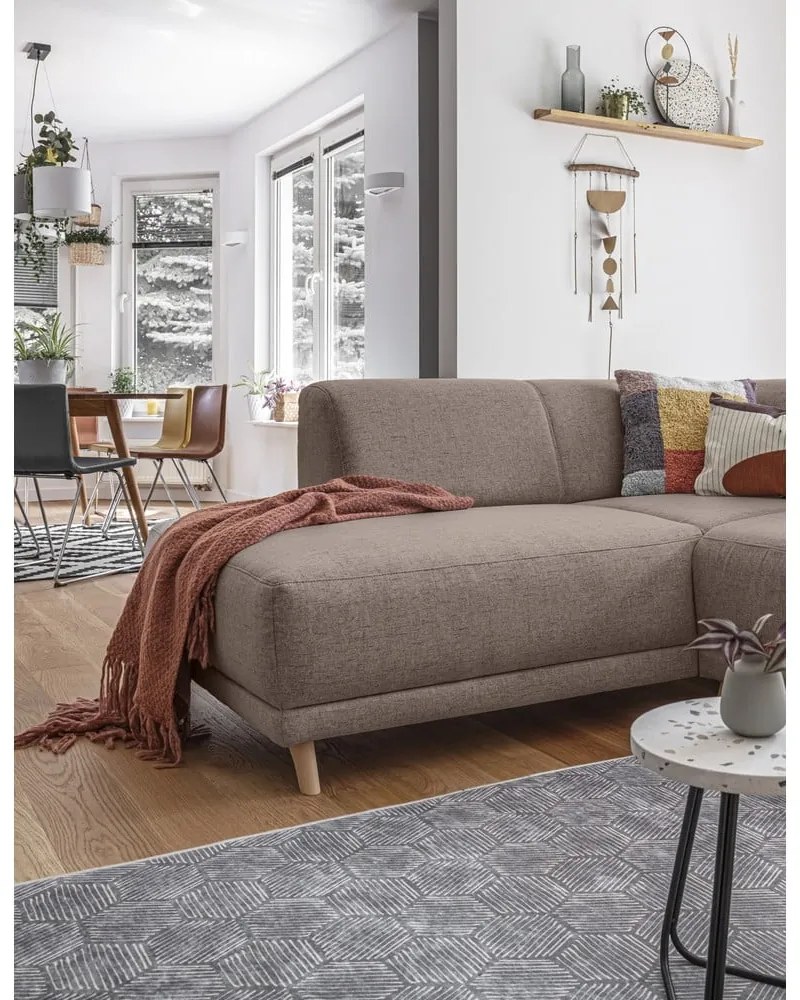 Кафяв разтегателен/с място за съхранение ъглов диван (ляв ъгъл/L форма) Classy Sophie – Miuform