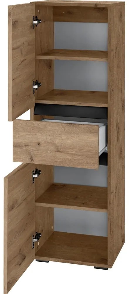 Висок шкаф за баня от декор от дъб в естествен цвят 38x130 cm Wisla – Støraa