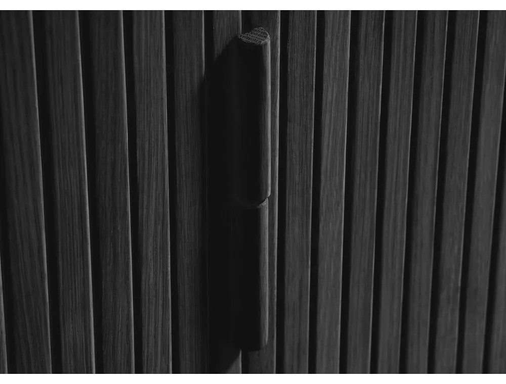 Черна телевизионна масичка от дъб 160x56 cm Cavo - Unique Furniture