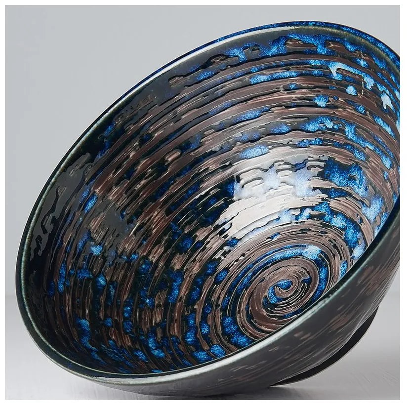 Тъмносиня керамична купа, ø 20 cm Copper Swirl - MIJ