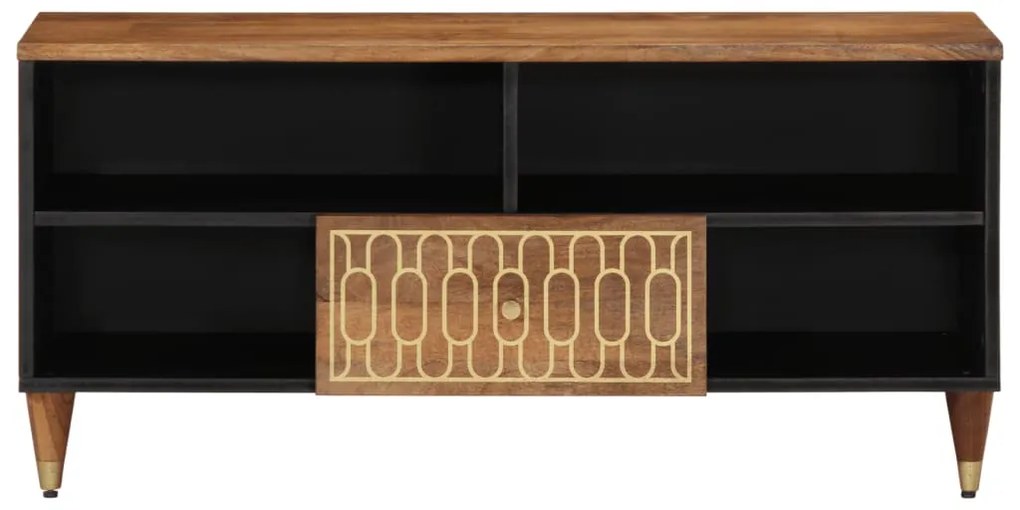 358300 vidaXL ТВ шкаф, 100x33x46 см, мангово дърво масив