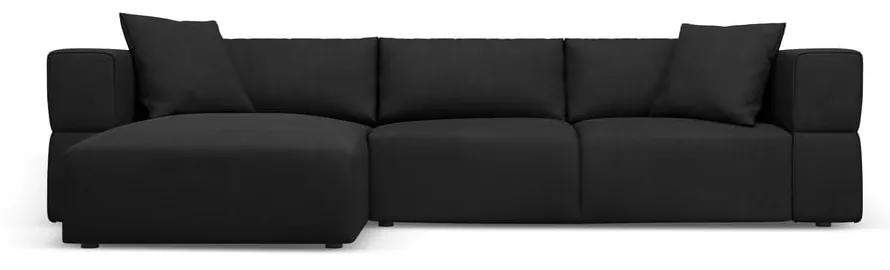 Черен ъглов диван, ляв ъгъл Esther – Milo Casa