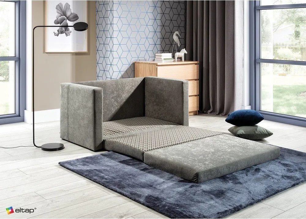 Син сив шенилов разтегателен диван 132 cm Neva – ELTAP