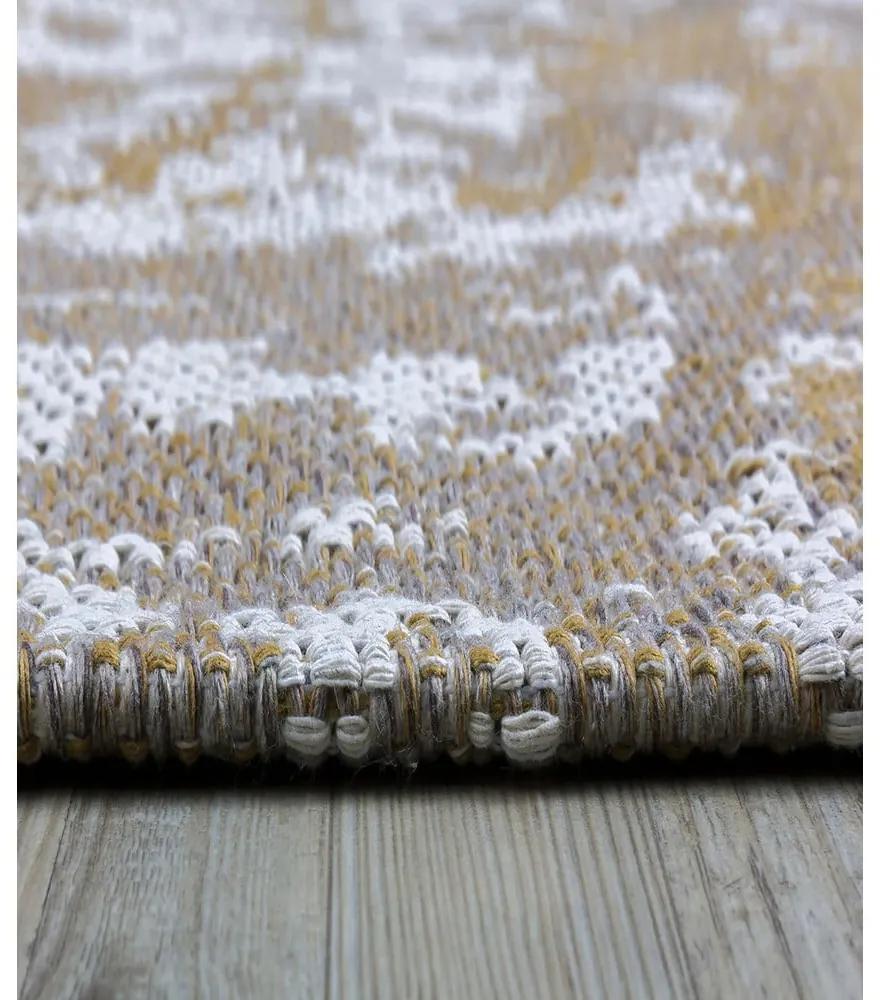 Жълт и бежов памучен килим , 125 x 180 cm Casa - Oyo home