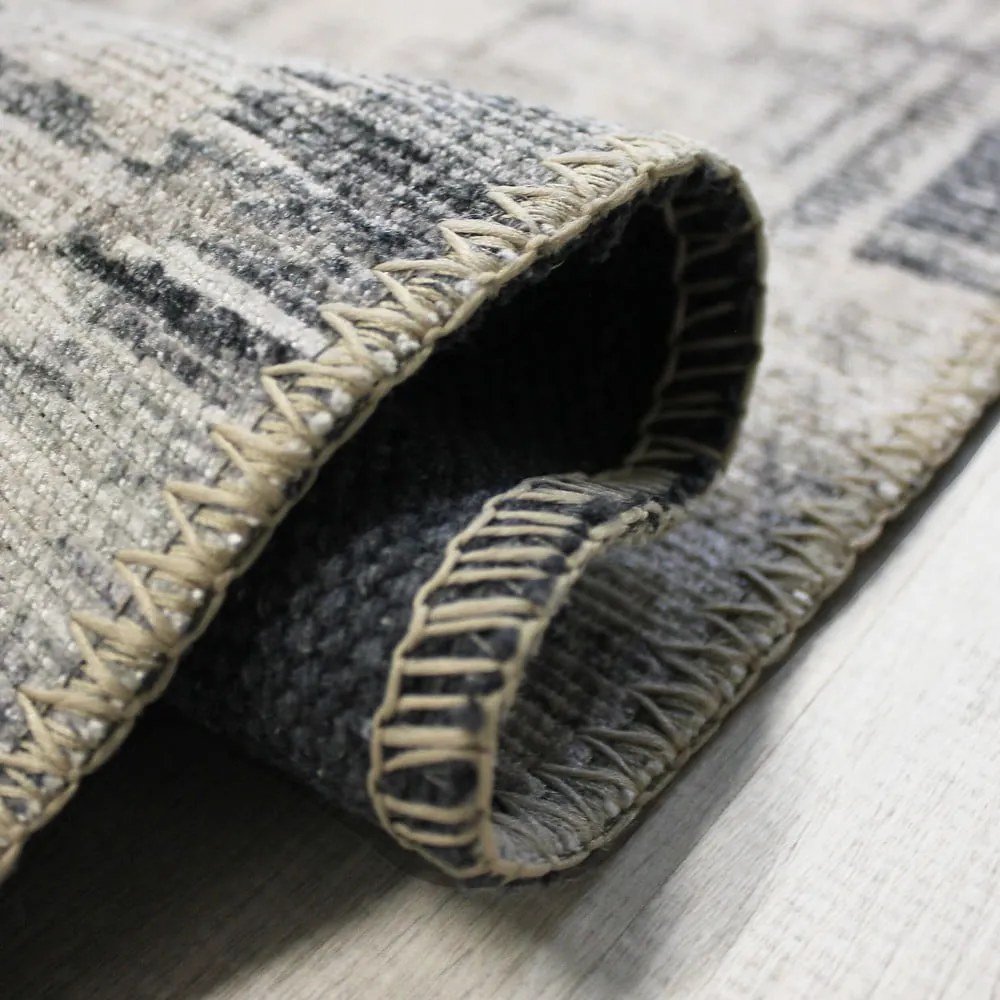 Сив килим подходящ за пране 190x290 cm Silas Abstract – Flair Rugs