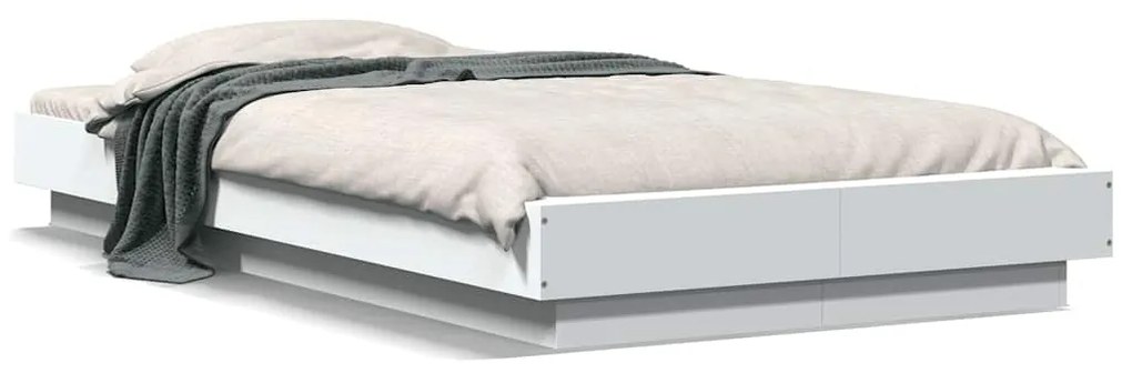 3281203 vidaXL Рамка за легло, бяла 100x200 см, масивно дърво