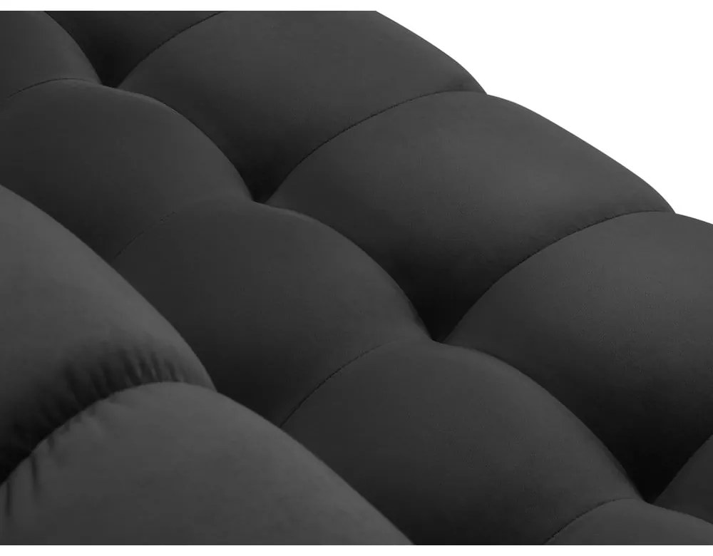 Тъмносив ъглов диван от кадифе , ляв ъгъл Bali - Cosmopolitan Design