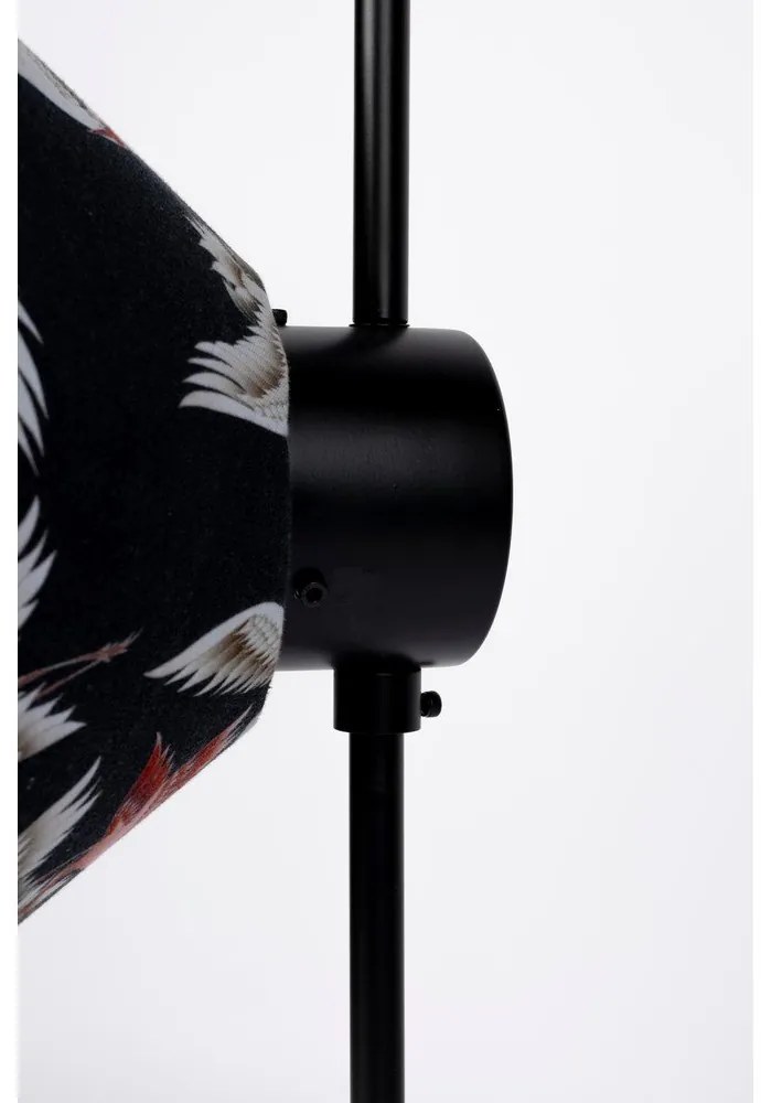 Черна настолна лампа с текстилен абажур (височина 71 cm) Jaylee – White Label