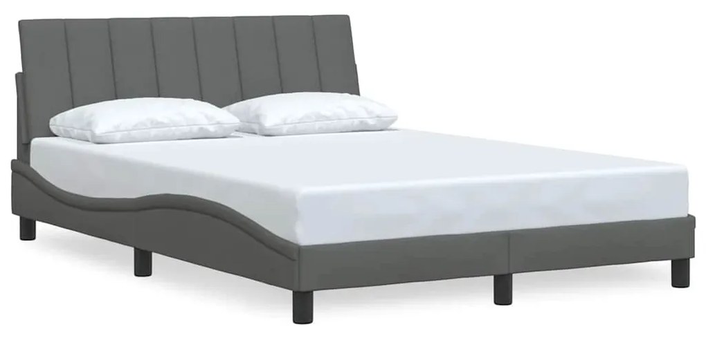 3310385 vidaXL Рамка за легло без матрак Hanko, тъмносива, 140x190 см, плат