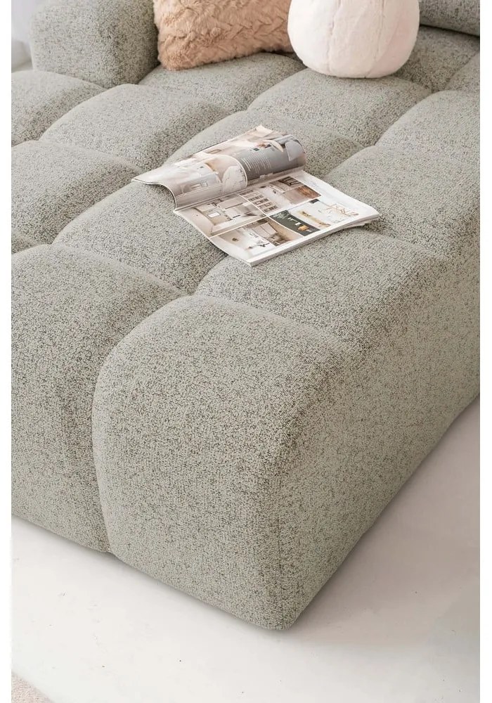 Светлокафяв разтегателен модулен ъглов диван с място за съхранение (ляв ъгъл) Lulu – Miuform